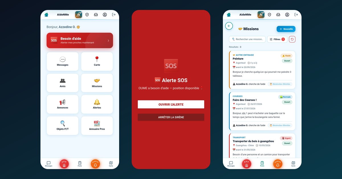 AideNMe (Application d'entraide / PWA + Android) - visuel 1